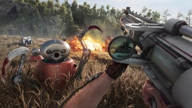Murderous soviet robots attack the plater in Atomic Heart